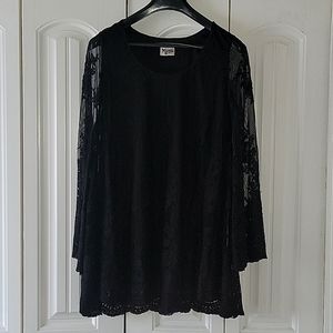 Show me your mumu black lace dress small